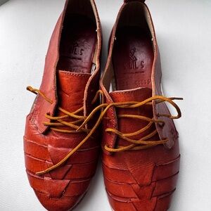 Sorel Women's Rust Red Leather Lace-Up Shoes